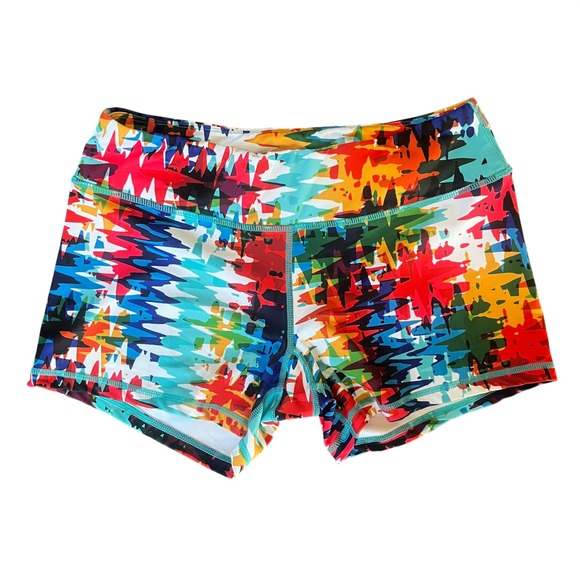 Born Primitive Pants - Born Primitive Womens Medium Abstract Geometric Athletic Booty Shorts